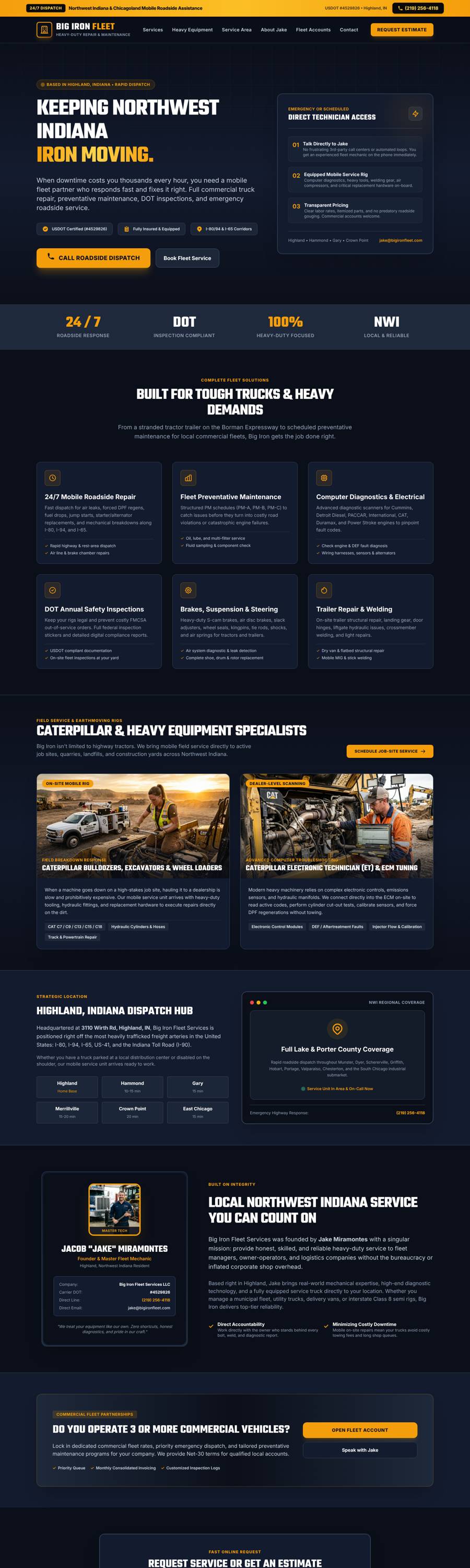 Big Iron Fleet Services website