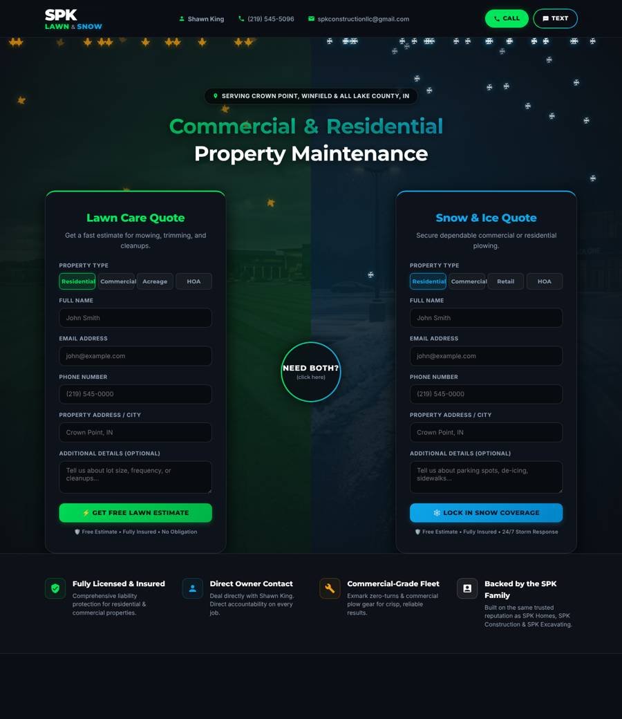 SPK Lawn & Snow website